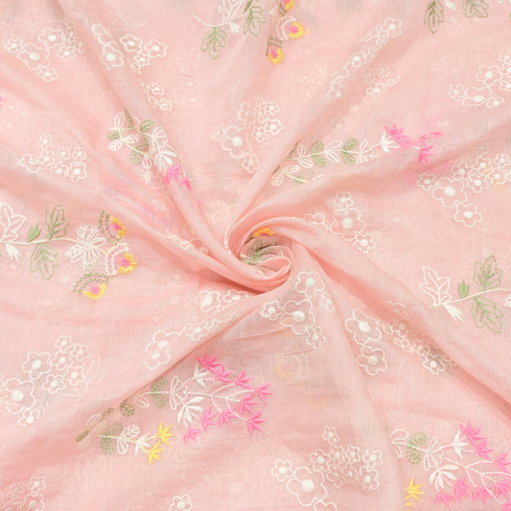 Cotton Chanderi Multi Thread Embroidery Fabrics