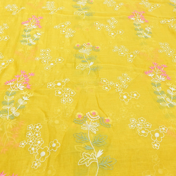 Cotton Chanderi Multi Thread Embroidery Fabrics