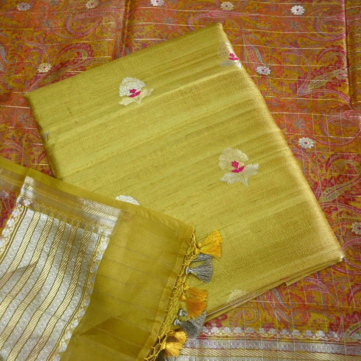 Pure Dupion Silk Unstitched Suit Set