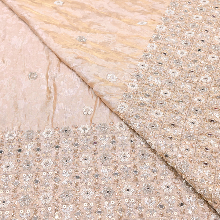 Premium Tissue Self Moti & Sequin Embroidery Fabric | Designer Festive Wear | 000DA16-03