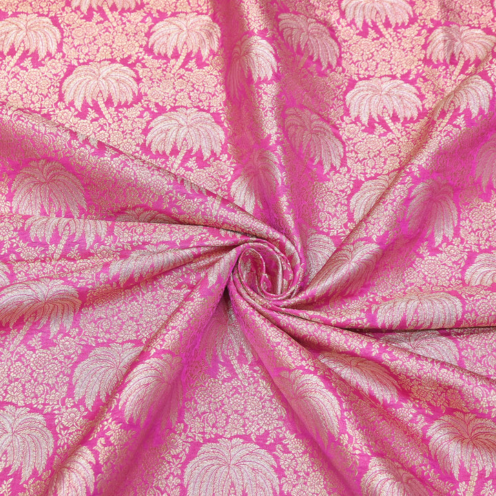 Silk Alfi Zari Brocade Fabric – Traditional Designer Brocade Fabric - AS1856-A