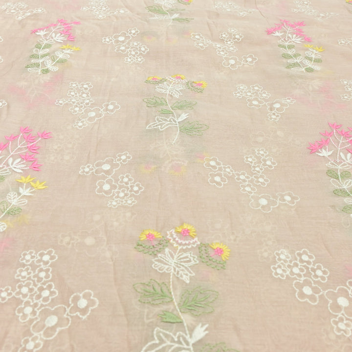 Cotton Chanderi Multi Thread Embroidery Fabrics
