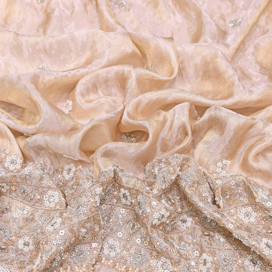 Premium Tissue Self Moti & Sequin Embroidery Fabric | Designer Festive Wear | 000DA16-03