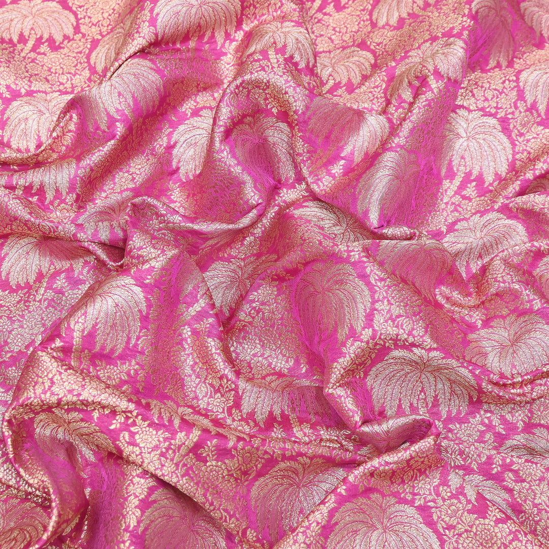 Silk Alfi Zari Brocade Fabric – Traditional Designer Brocade Fabric - AS1856-A