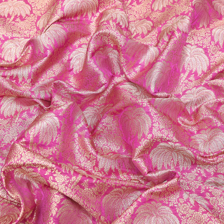 Silk Alfi Zari Brocade Fabric – Traditional Designer Brocade Fabric - AS1856-A