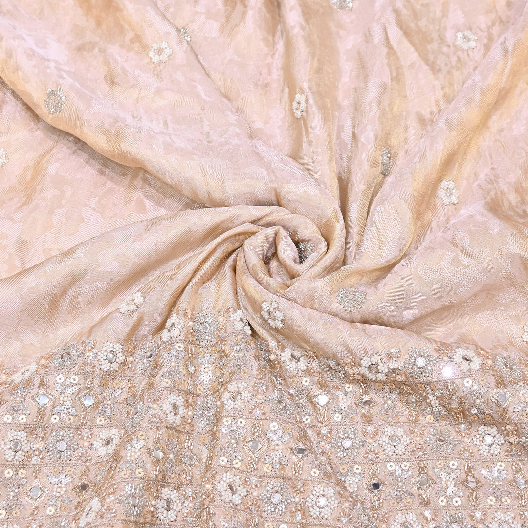 Premium Tissue Self Moti & Sequin Embroidery Fabric | Designer Festive Wear | 000DA16-03