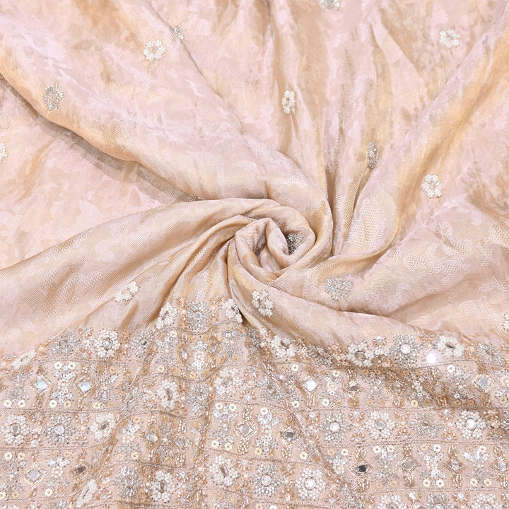 Premium Tissue Self Moti & Sequin Embroidery Fabric | Designer Festive Wear | 000DA16-03