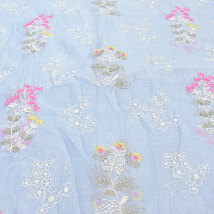 Cotton Chanderi Multi Thread Embroidery Fabrics