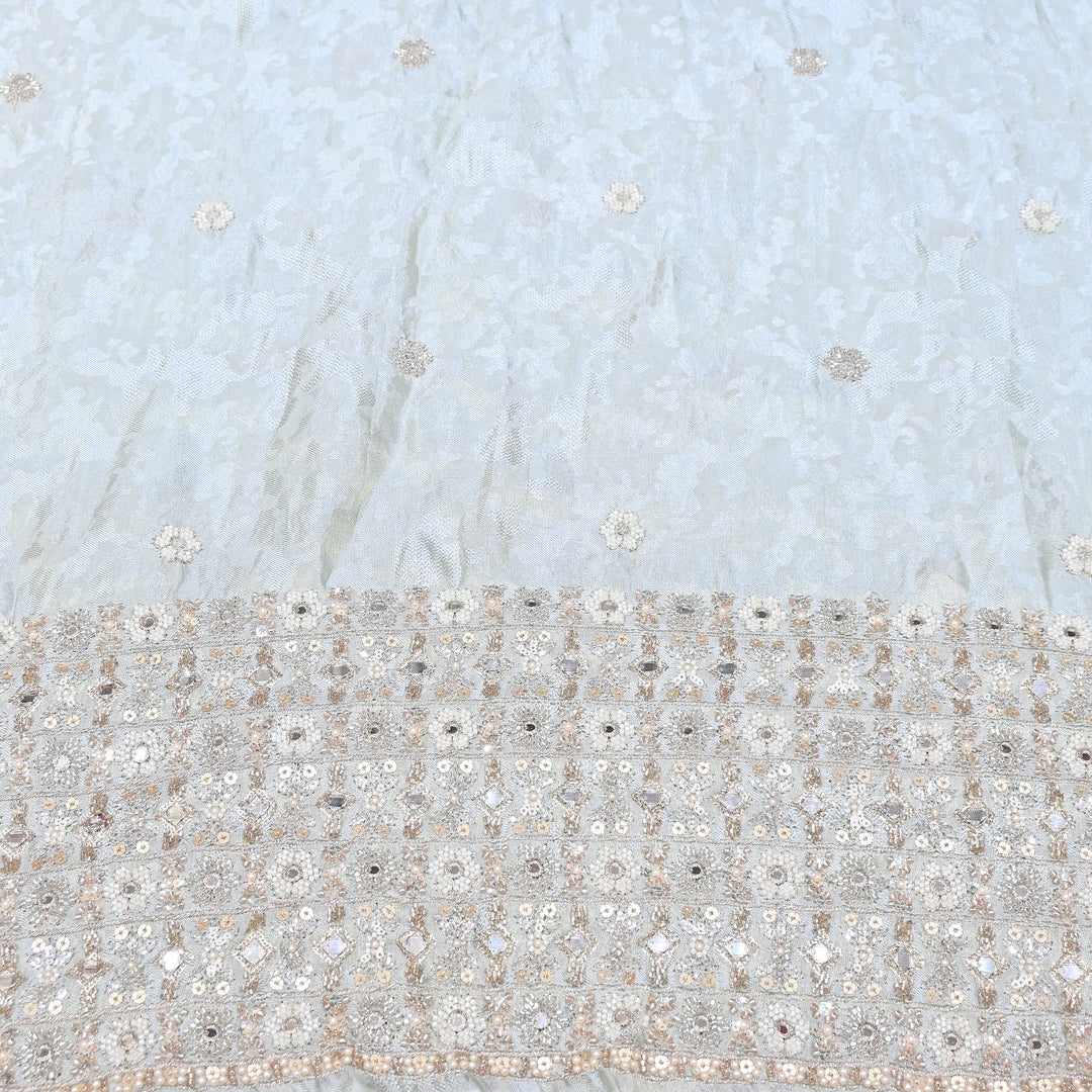 Premium Tissue Self Moti & Sequin Embroidery Fabric | Designer Festive Wear | 000DA16-02
