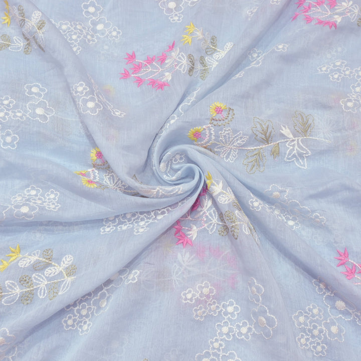 Cotton Chanderi Multi Thread Embroidery Fabrics