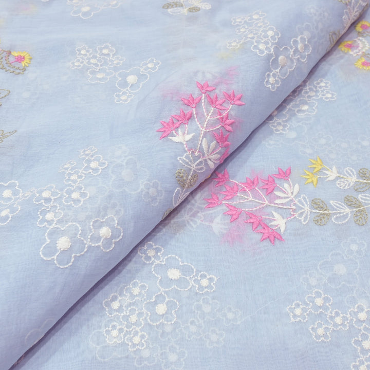 Cotton Chanderi Multi Thread Embroidery Fabrics
