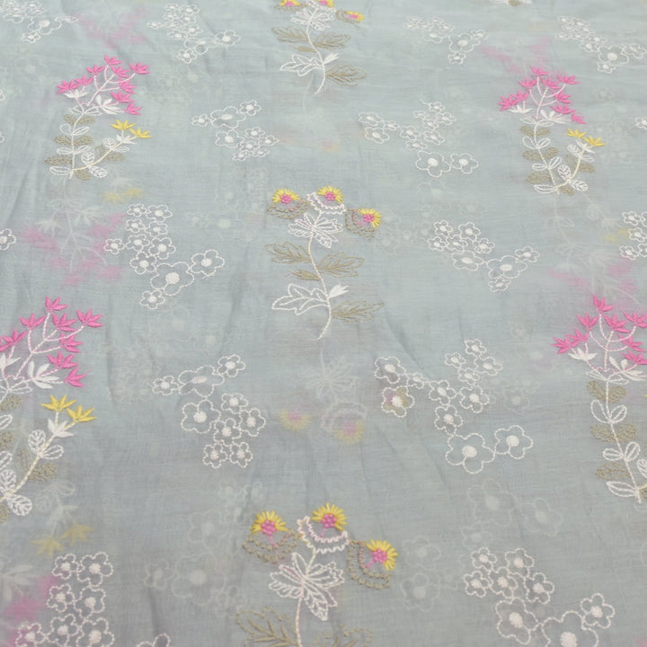 Cotton Chanderi Multi Thread Embroidery Fabrics