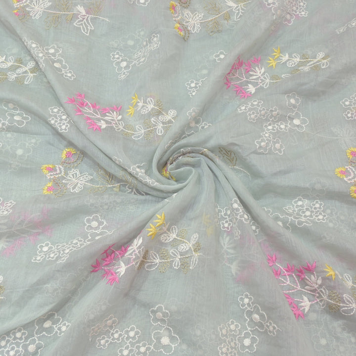 Cotton Chanderi Multi Thread Embroidery Fabrics
