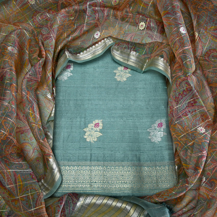 Pure Dupion Silk Unstitched Suit Set