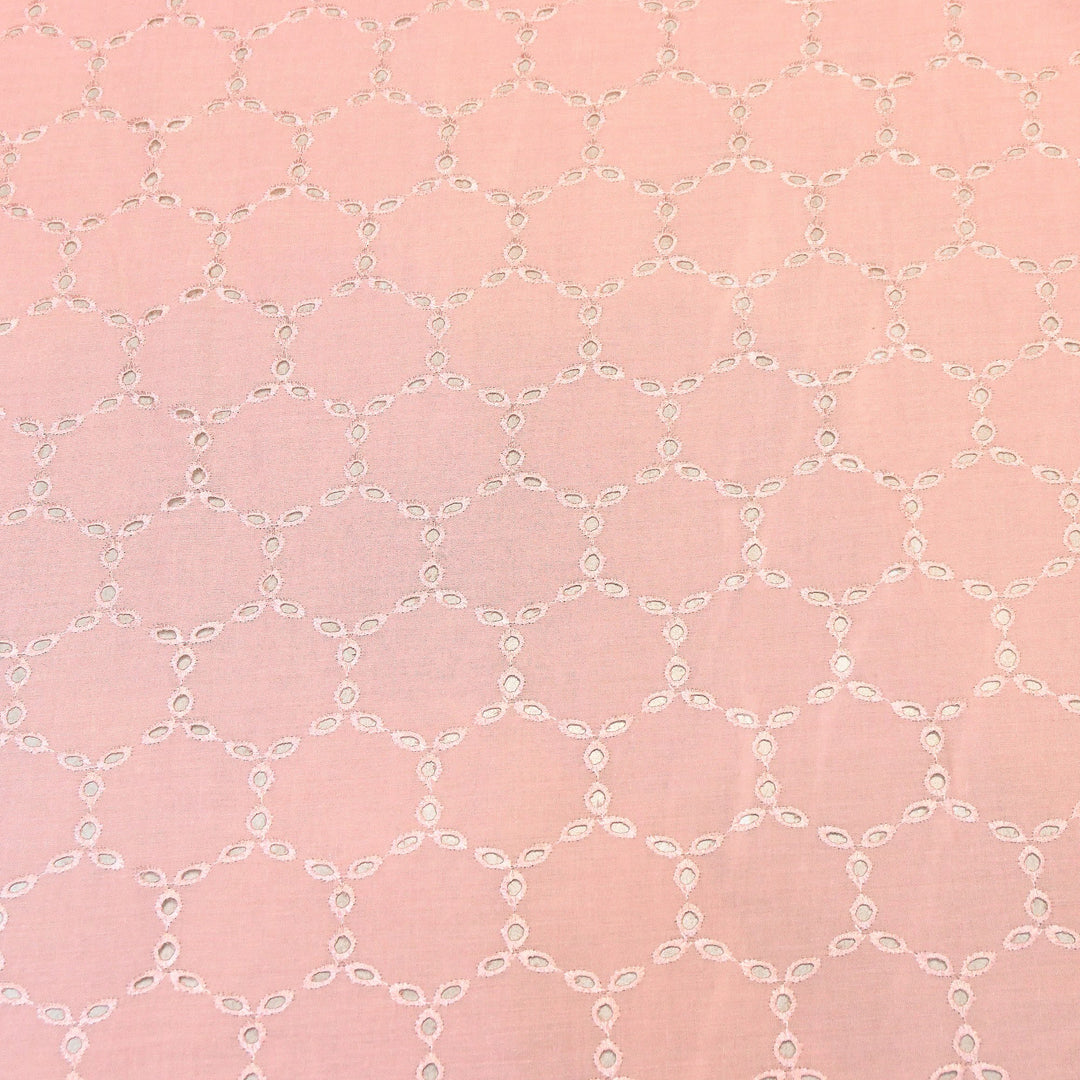 Premium Cotton Chicken Cutwork Embroidery Fabric | Soft Cotton Designer Embroidered Fabric-GF16912-1