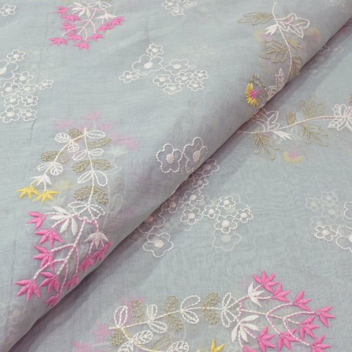 Cotton Chanderi Multi Thread Embroidery Fabrics