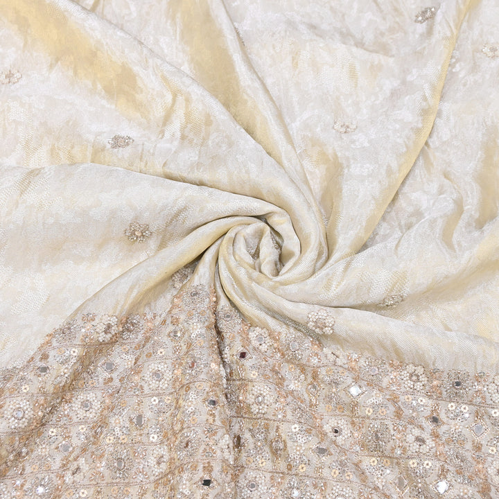 Premium Tissue Self Moti & Sequin Embroidery Fabric | Designer Festive Wear | 000DA16-01