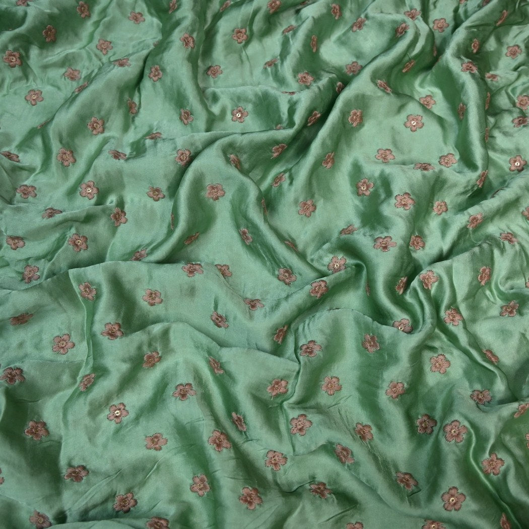 Modal Satin Sequins Embroidery Fabrics