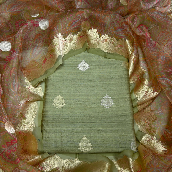 Pure Dupion Silk Unstitched Suit Set