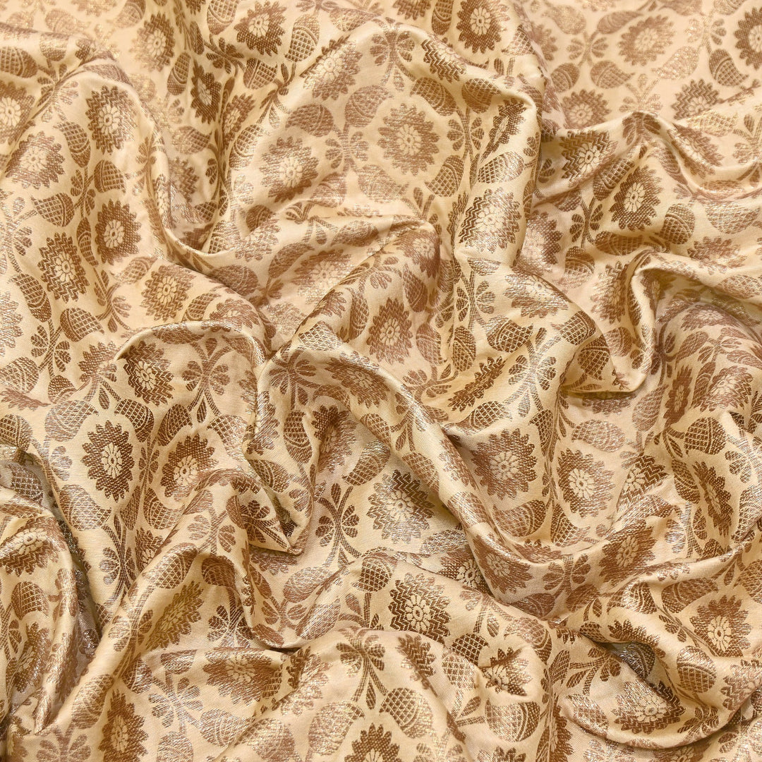 Banarasi Brocade Antique Zari Designer Fabric – Traditional Woven Fabric - ANT230-C