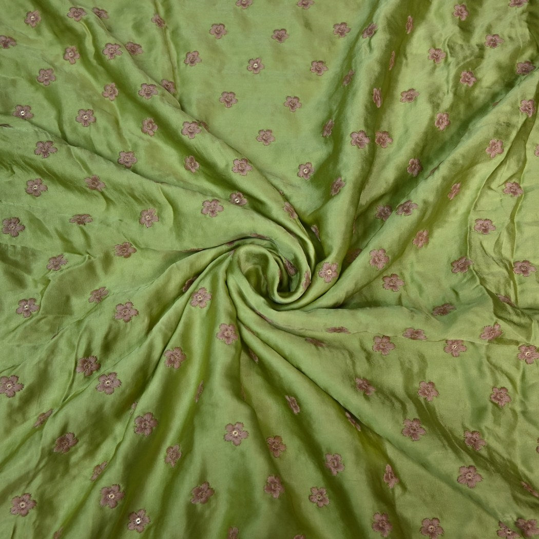 Modal Satin Sequins Embroidery Fabrics