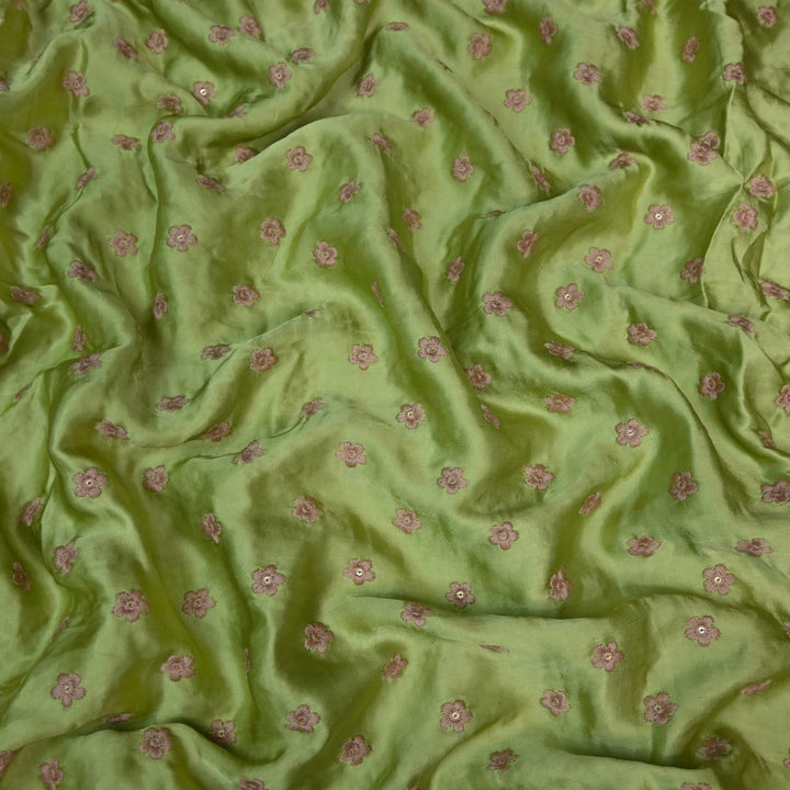 Modal Satin Sequins Embroidery Fabrics
