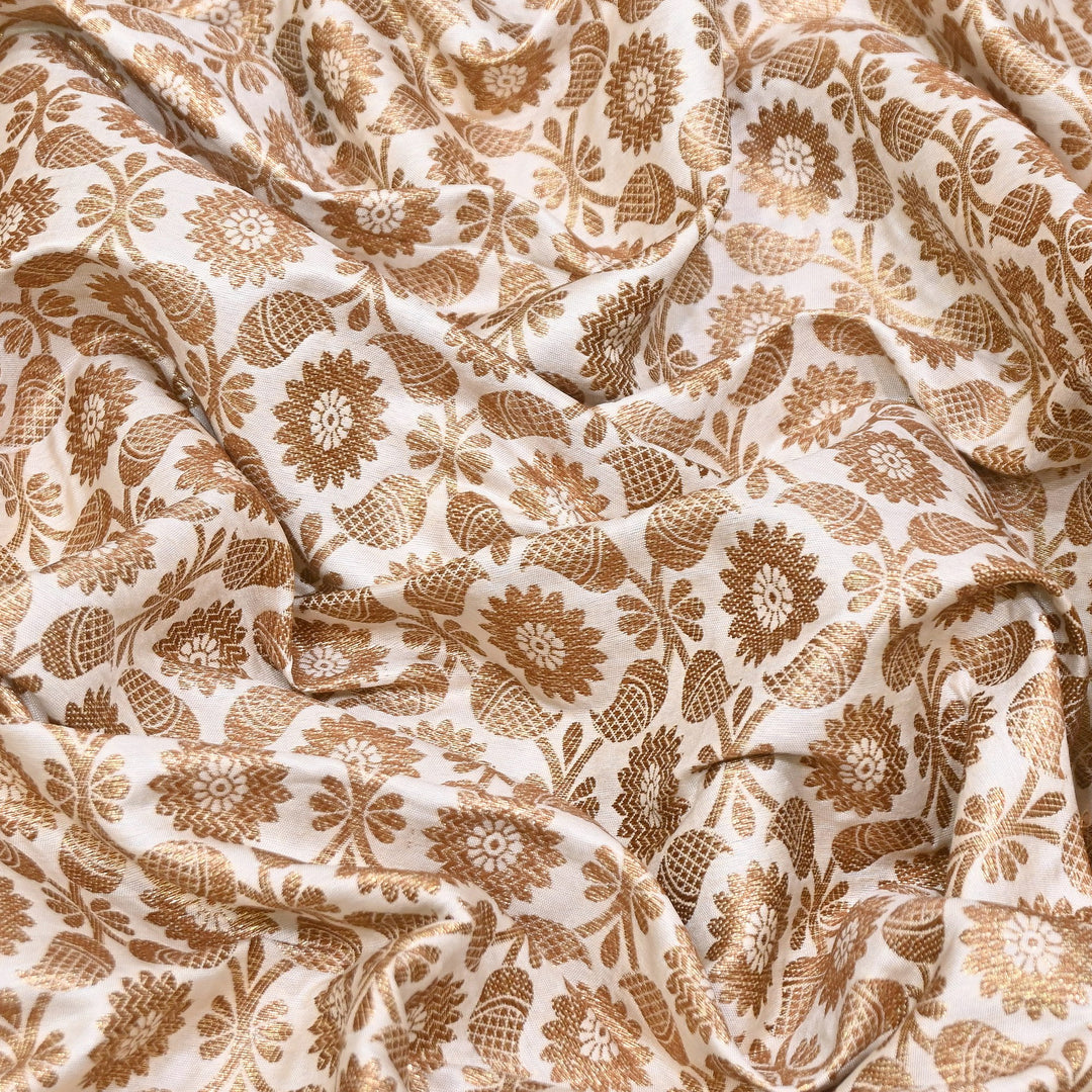 Banarasi Brocade Antique Zari Designer Fabric – Traditional Woven Fabric - ANT230-E