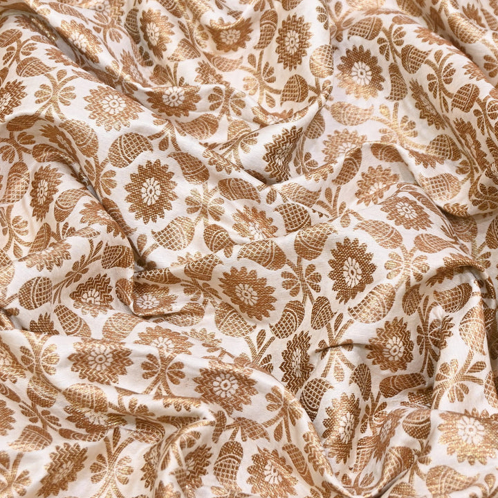 Banarasi Brocade Antique Zari Designer Fabric – Traditional Woven Fabric - ANT230-E