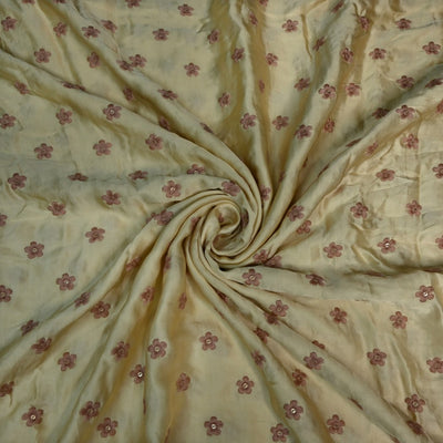 Modal Satin Sequins Embroidery Fabrics