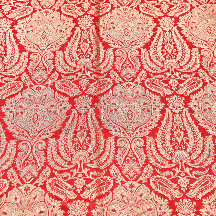 Premium Satin Brocade Khimkhab Fabric 44" – Traditional Zari Woven Designer Fabric RS8899-8