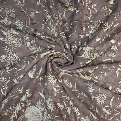 Viscose Georgette Parsi Work Embroidery Fabrics