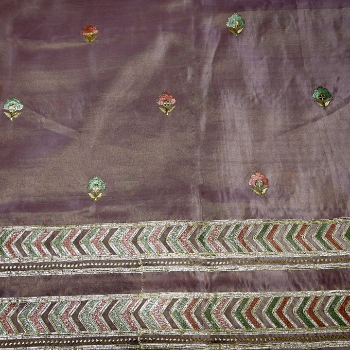 Dyed Tissue Foil Embroidery Dupatta Fabrics