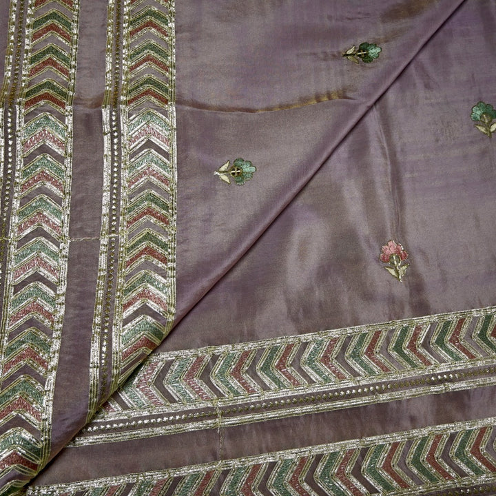 Dyed Tissue Foil Embroidery Dupatta Fabrics