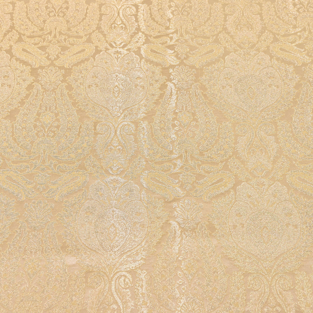 Premium Satin Brocade Khimkhab Fabric 44" – Traditional Zari Woven Designer Fabric RS8899-4
