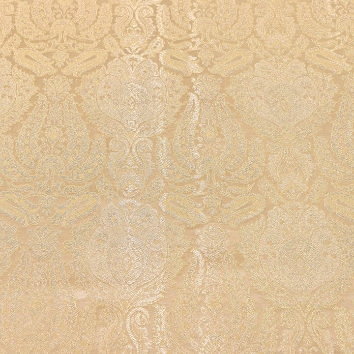 Premium Satin Brocade Khimkhab Fabric 44" – Traditional Zari Woven Designer Fabric RS8899-4