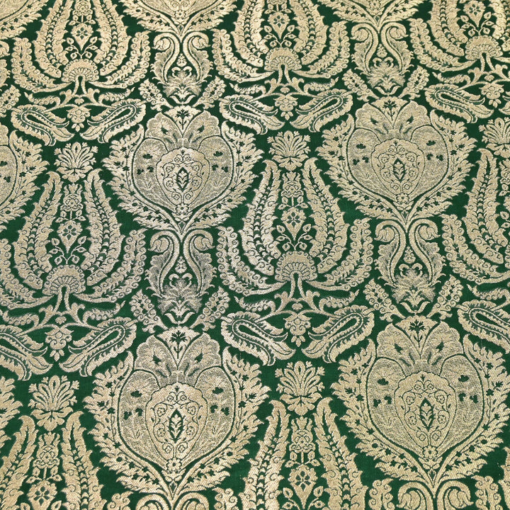 Premium Satin Brocade Khimkhab Fabric 44" – Traditional Zari Woven Designer Fabric RS8899-3