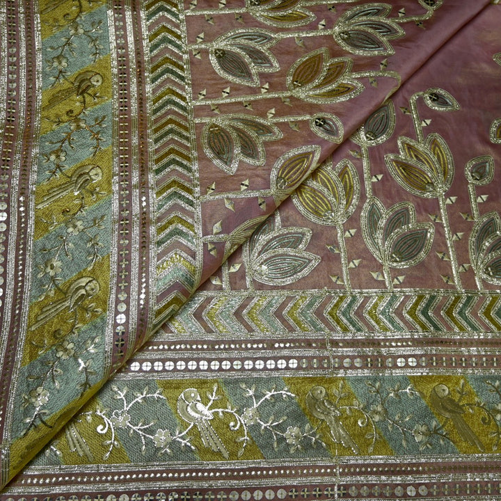 Dyed Tissue Foil Embroidery Fabrics