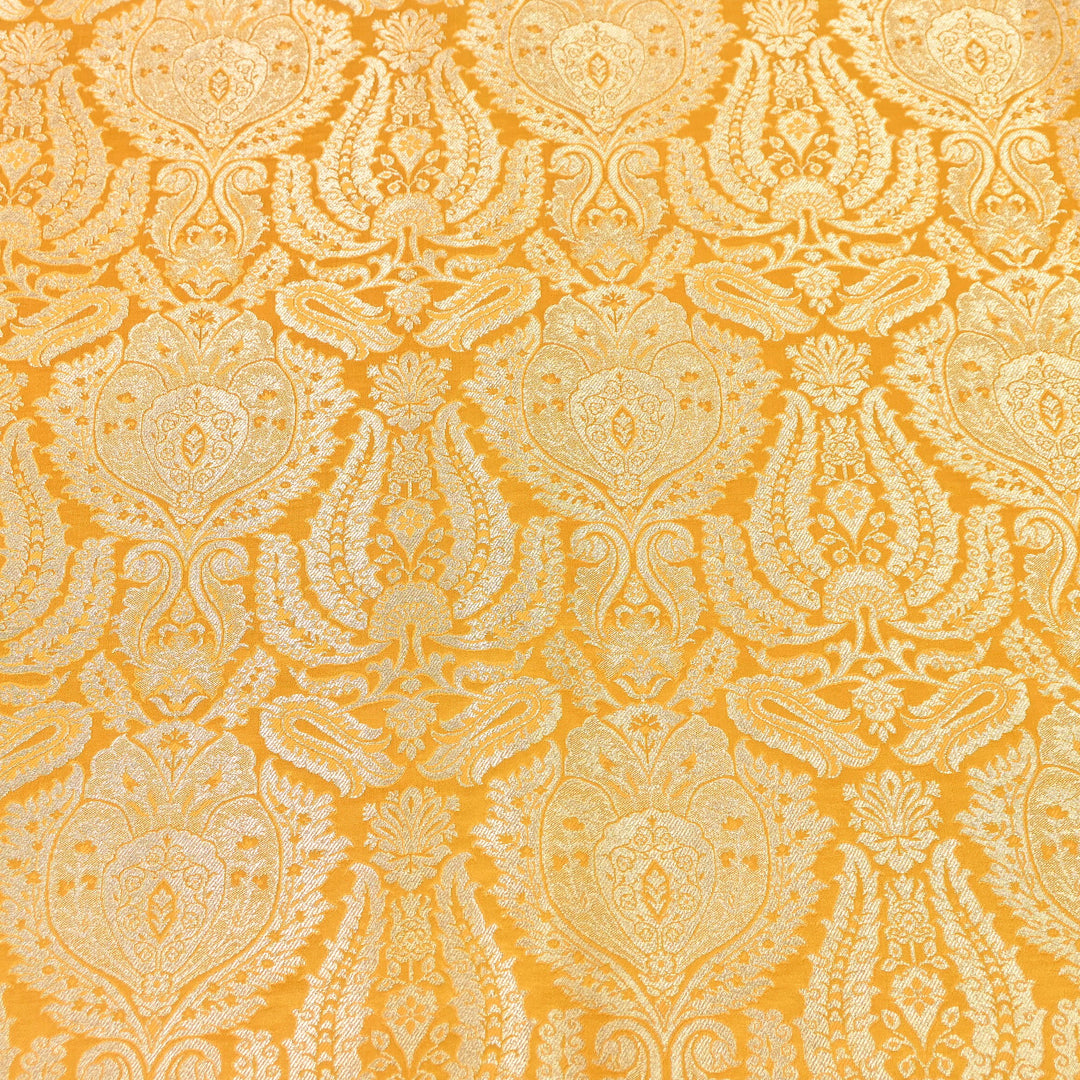 Premium Satin Brocade Khimkhab Fabric 44" – Traditional Zari Woven Designer Fabric RS8899-2
