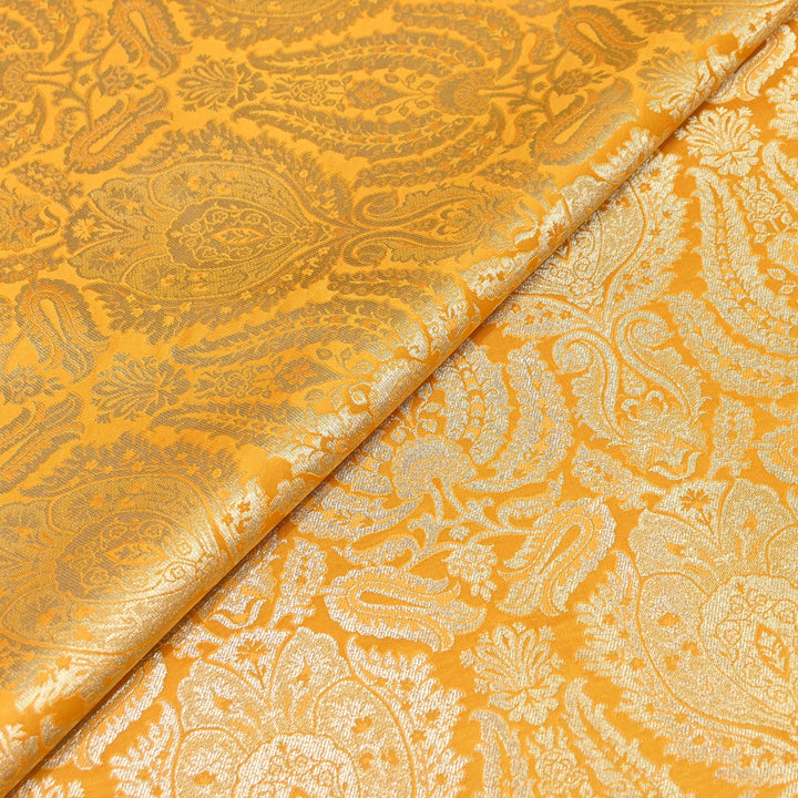 Premium Satin Brocade Khimkhab Fabric 44" – Traditional Zari Woven Designer Fabric RS8899-2