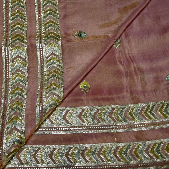 Dyed Tissue Foil Embroidery Dupatta Fabrics