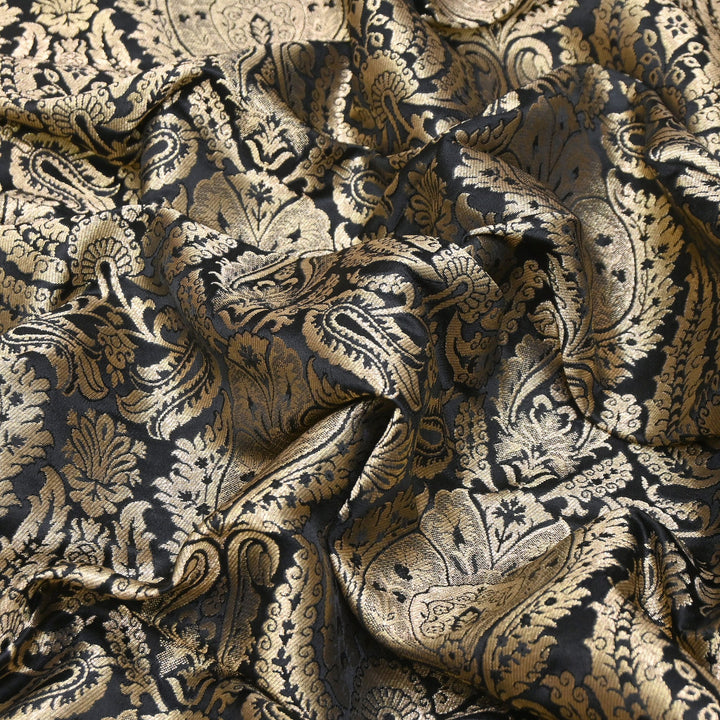 Premium Satin Brocade Khimkhab Fabric 44" – Traditional Zari Woven Designer Fabric RS8899-1