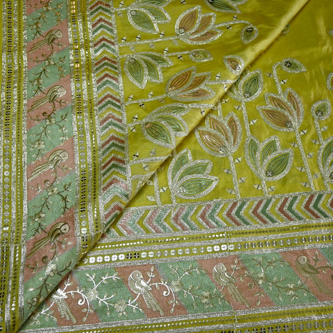 Dyed Tissue Foil Embroidery Fabrics