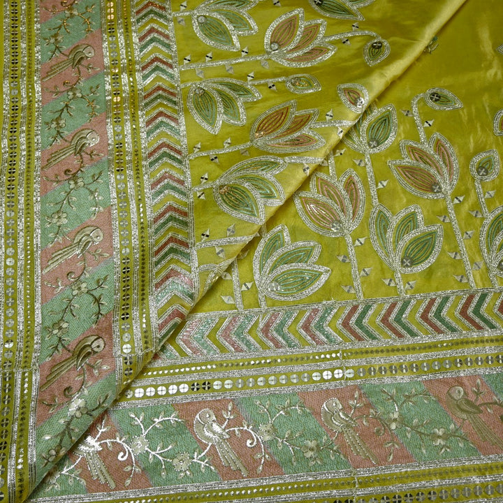 Dyed Tissue Foil Embroidery Fabrics