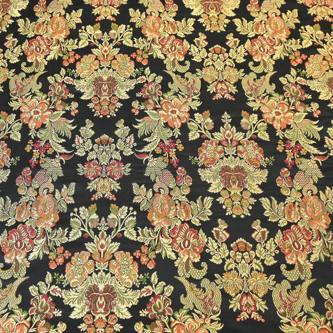 Satin Kimkhab Multi Brocade Fabric | Heavy Luxury Zari Woven Designer Fabric | RS0022-3