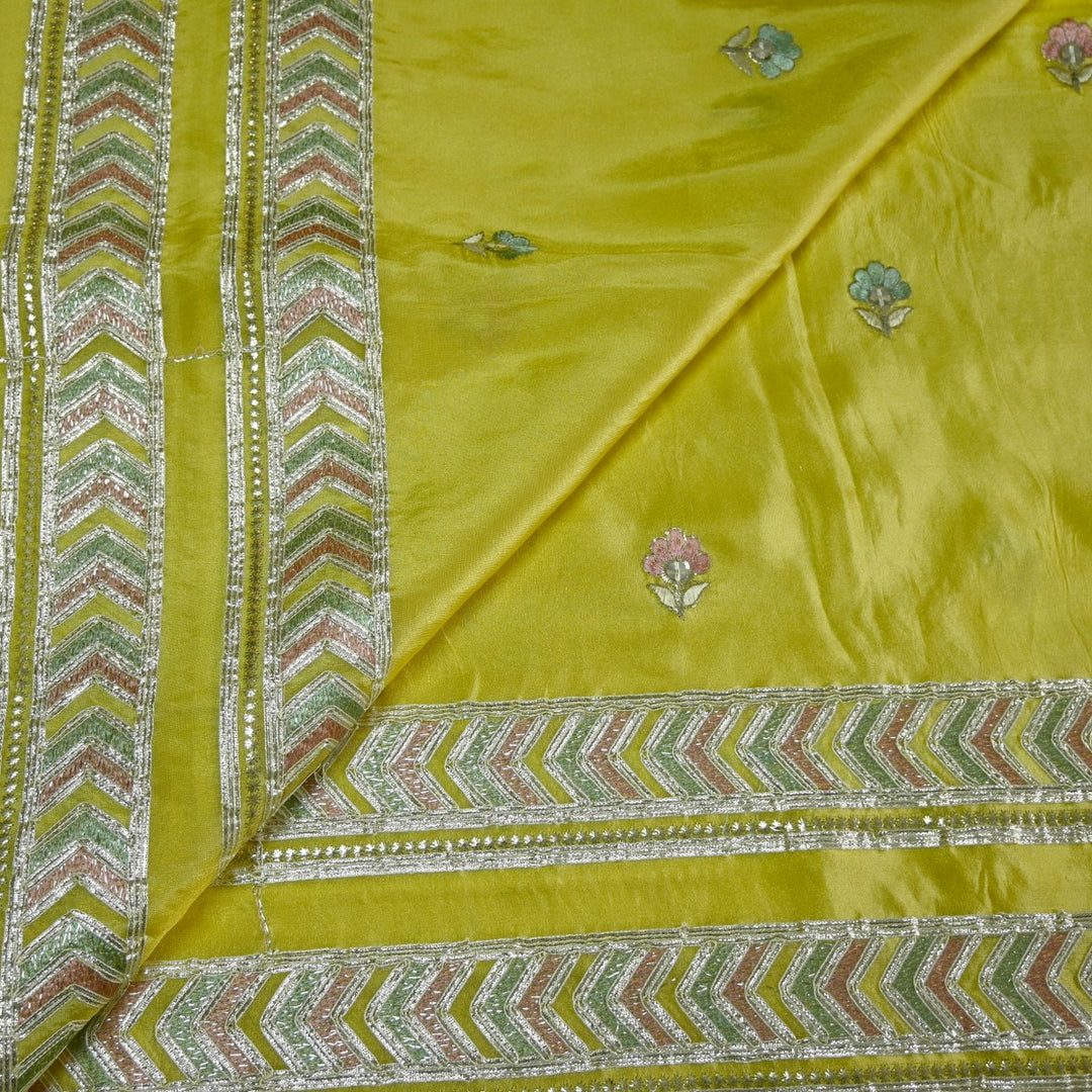 Dyed Tissue Foil Embroidery Dupatta Fabrics