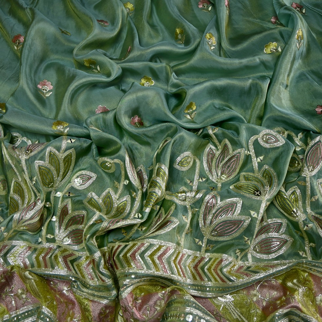 Dyed Tissue Foil Embroidery Fabrics