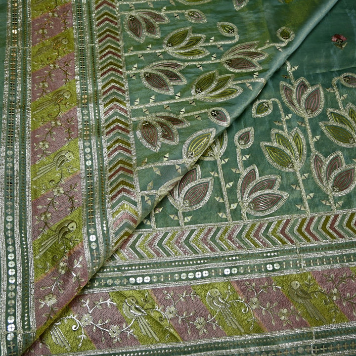 Dyed Tissue Foil Embroidery Fabrics