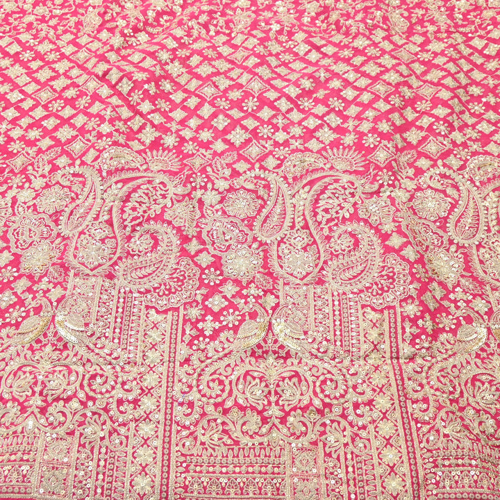 Premium Georgette Zari & Sequins Embroidery Fabric | Designer Embroidered Fabric-D289682-A3