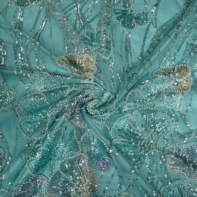 Beautiful Imported Net Cut Dana & Sequins Embroidery Fabrics