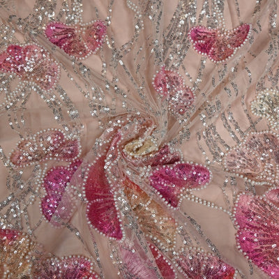 Beautiful Imported Net Cut Dana & Sequins Embroidery Fabrics